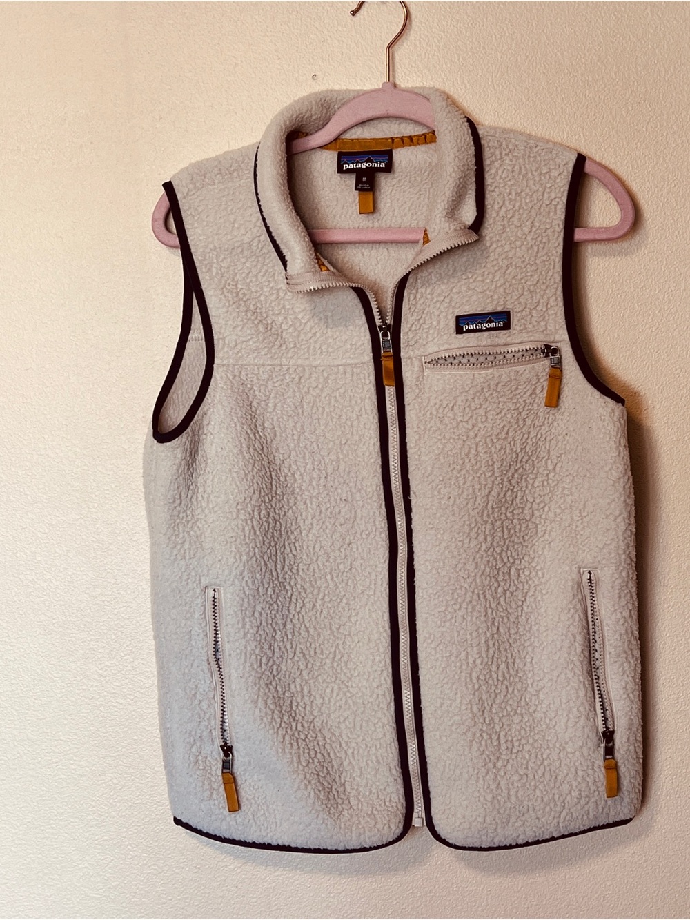 Patagonia Womens Retro Pile Vest Pelican Ivory M Regular Fit